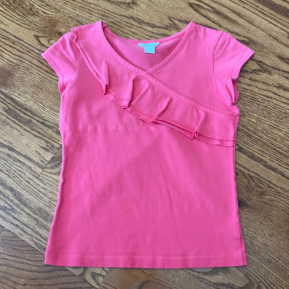 kc parker, girls pink ruffle shirt, (size: 10)
